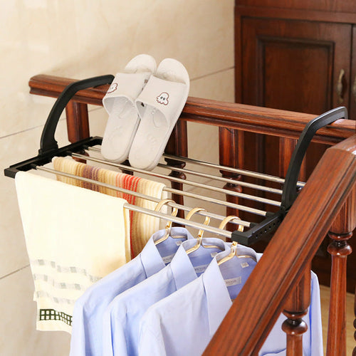 Edelstahl Balkon Wäscheständer Schuhregal Tragbarer Fensterrahmen