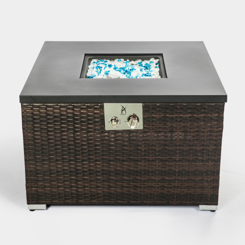 Gas-Feuerstelle Rattan-Optik