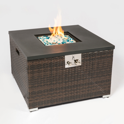 Gas-Feuerstelle Rattan-Optik