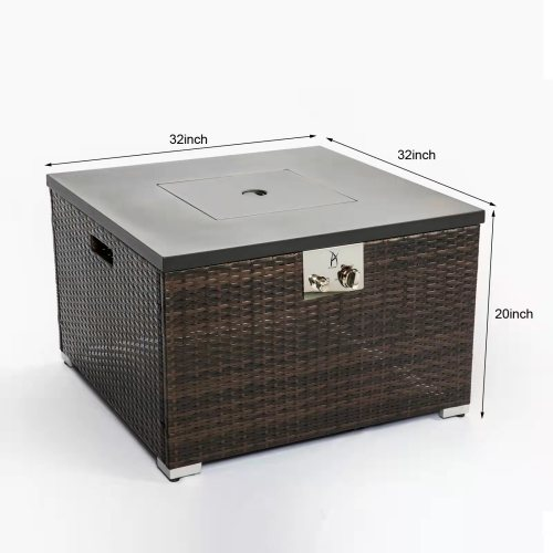 Gas-Feuerstelle Rattan-Optik