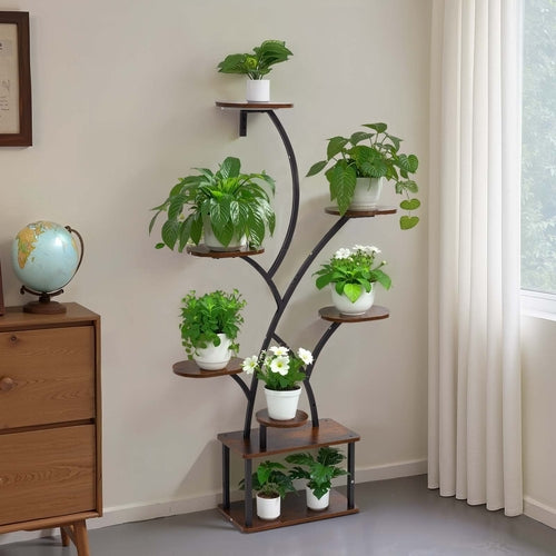Plant Stand Indoor with Grow Lights, 157.5cm Tall 8-Tier Lighted Plant